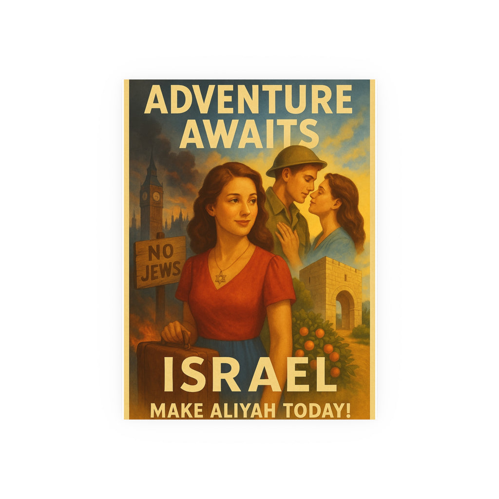 Adventure Awaits: Make Aliyah Today! Vintage Israel Poster Satin and Archival Matte Posters