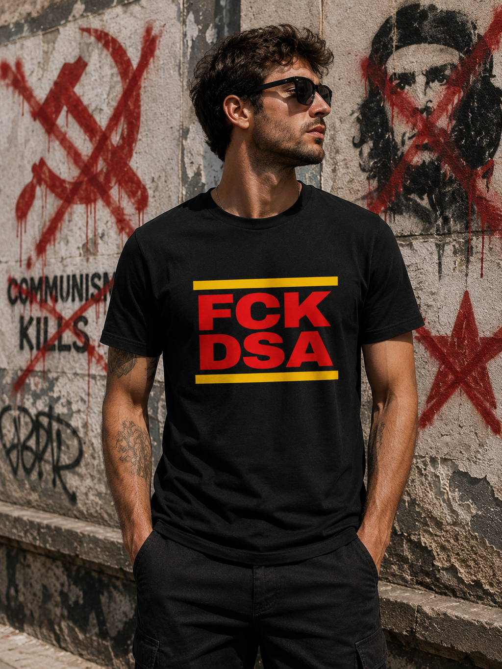 "FCK DSA" Men's/Unisex Cotton Crew Tee