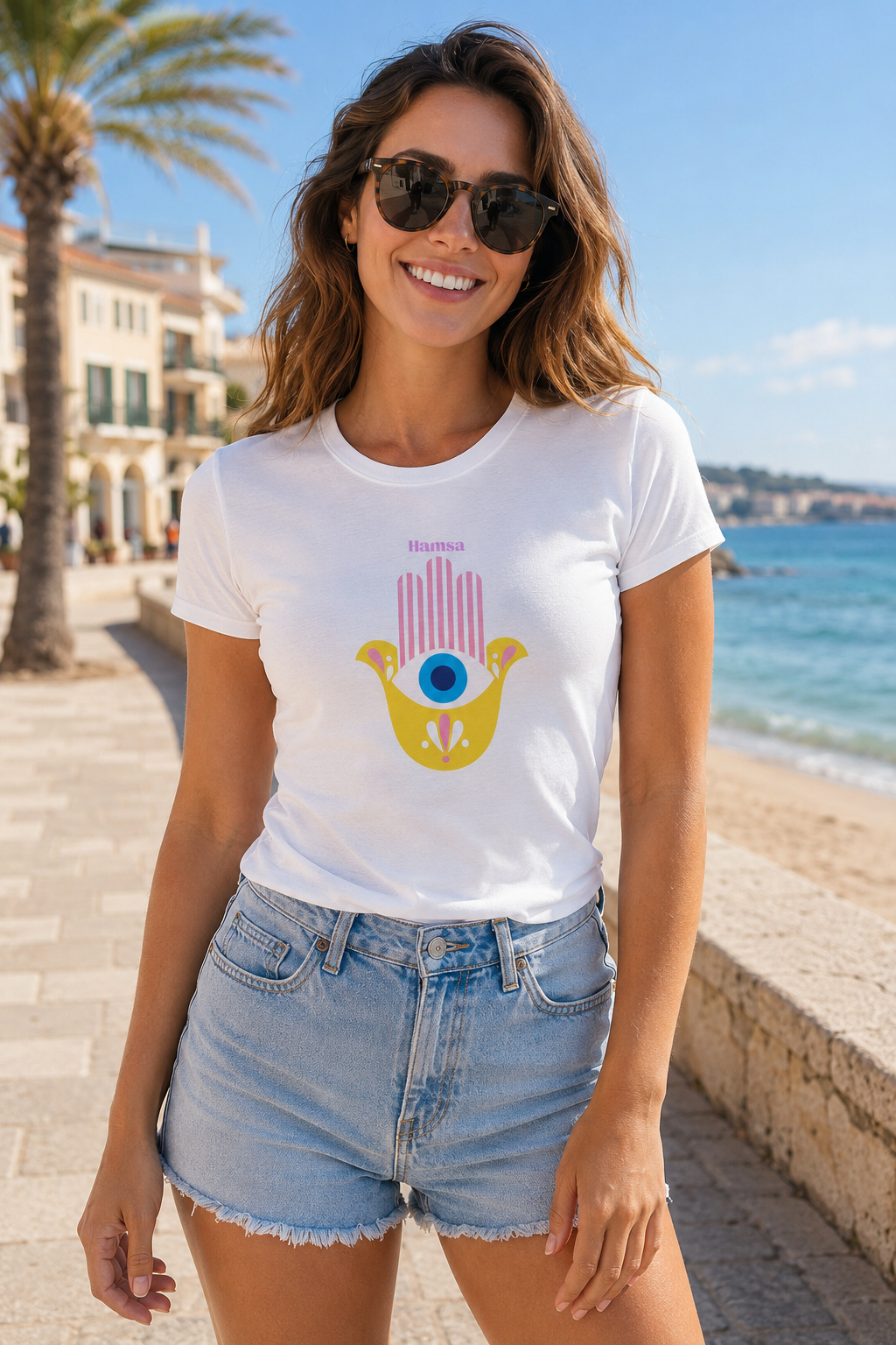 Retro Hamsa Women’s Fitted Tee