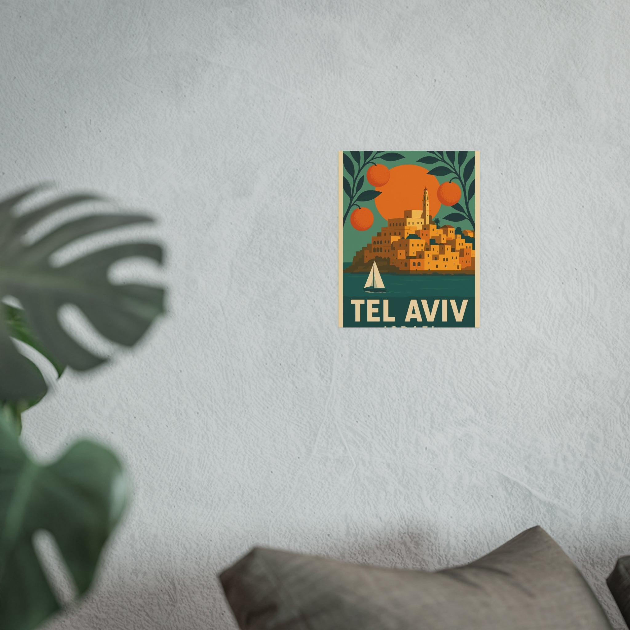 Tel Aviv Israel Vintage Travel Poster Satin and Archival Matte Posters