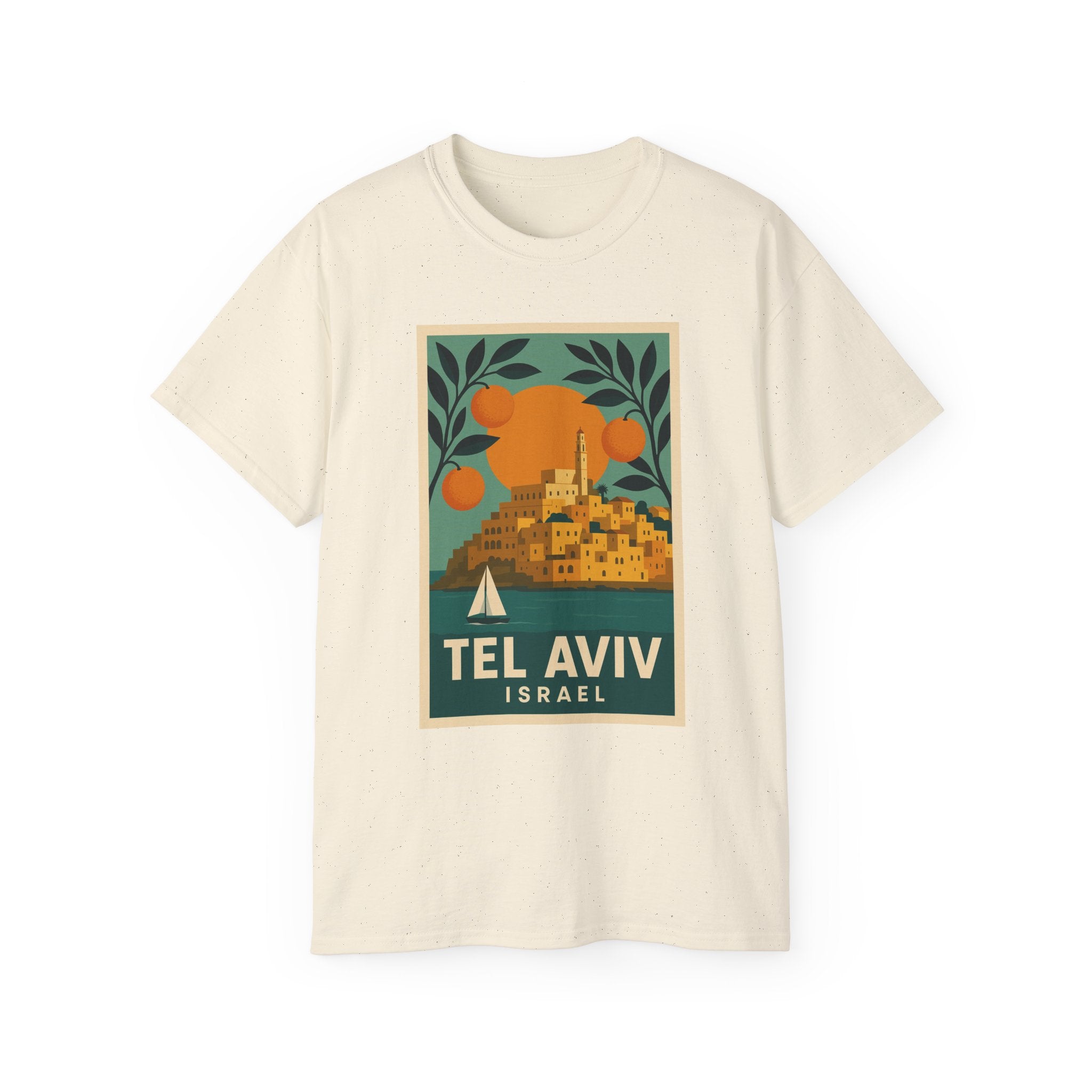 Tel Aviv Israel Vintage Travel Poster Unisex Graphic Unisex Ultra Cotton Tee