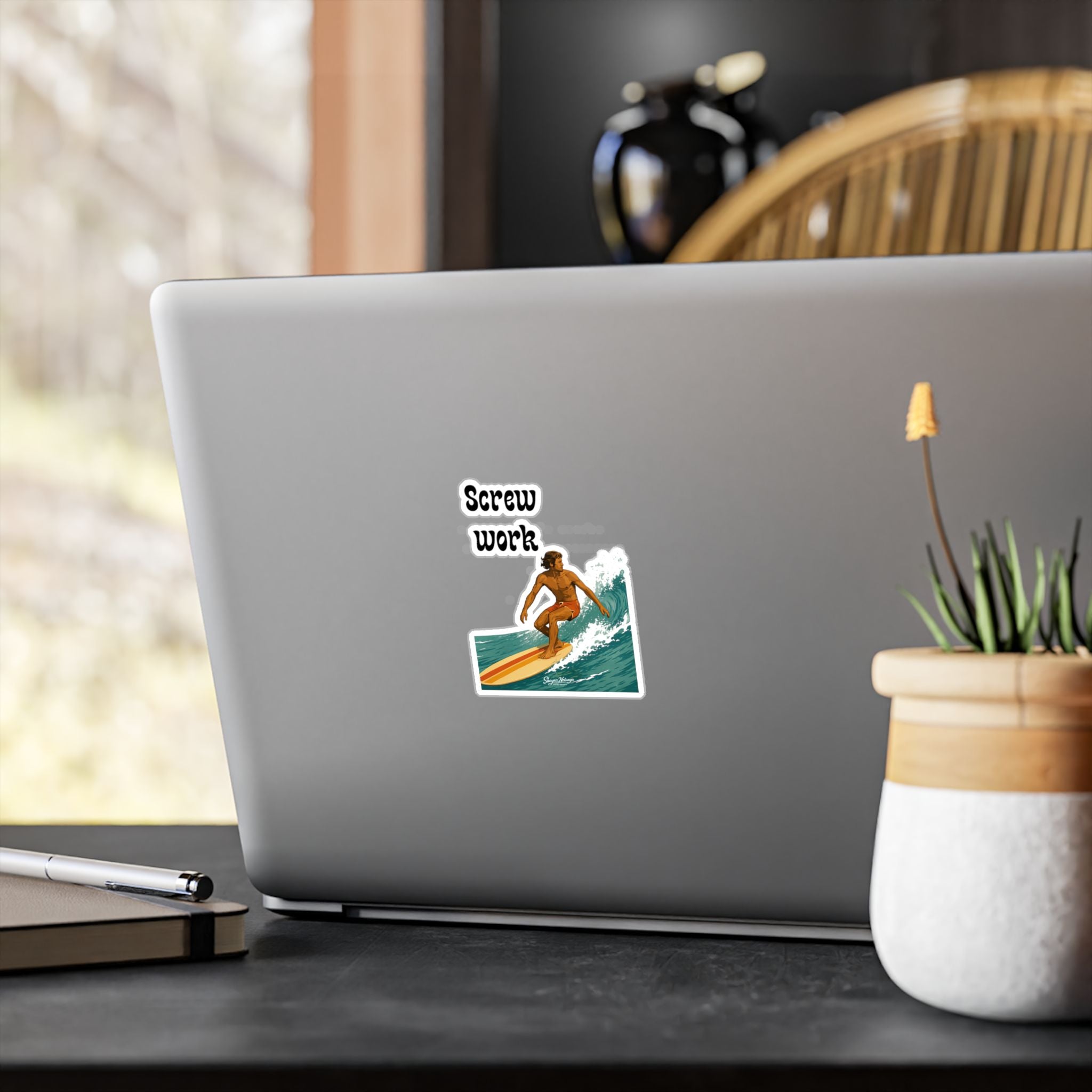 Screw Work Retro Surfer Kiss-Cut Vinyl Decals