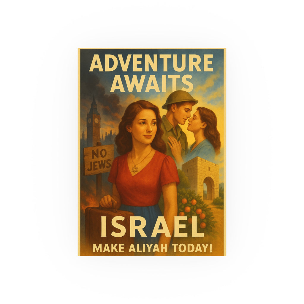 Adventure Awaits: Make Aliyah Today! Vintage Israel Poster Satin and Archival Matte Posters