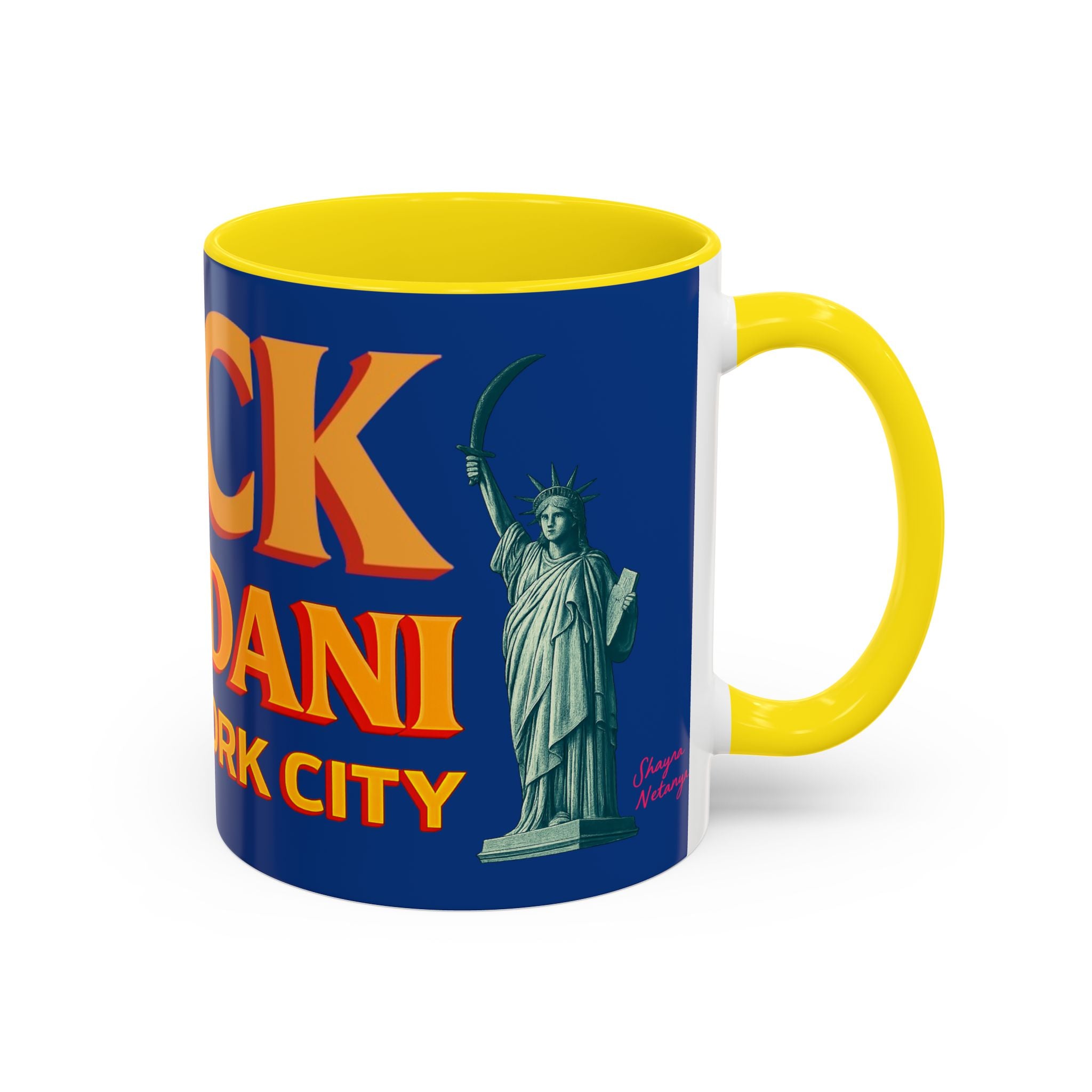 "Fuck Mamdani" Accent Coffee Mug (11, 15oz)