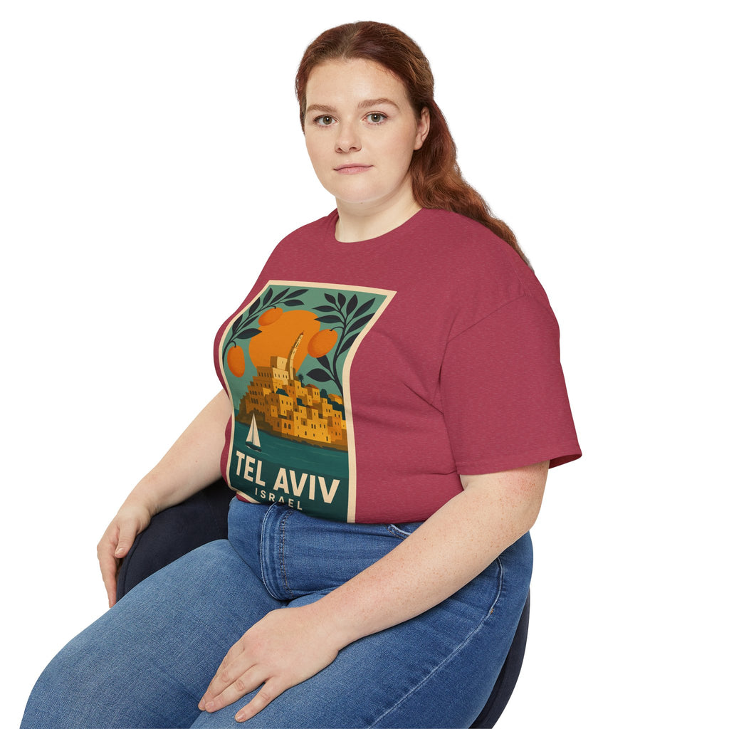 Tel Aviv Israel Vintage Travel Poster Unisex Graphic Unisex Ultra Cotton Tee