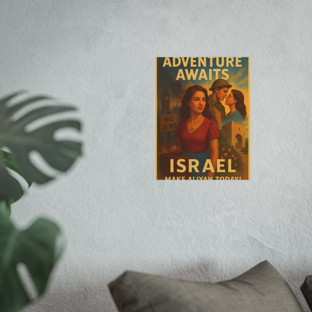 Adventure Awaits: Make Aliyah Today! Vintage Israel Poster Satin and Archival Matte Posters