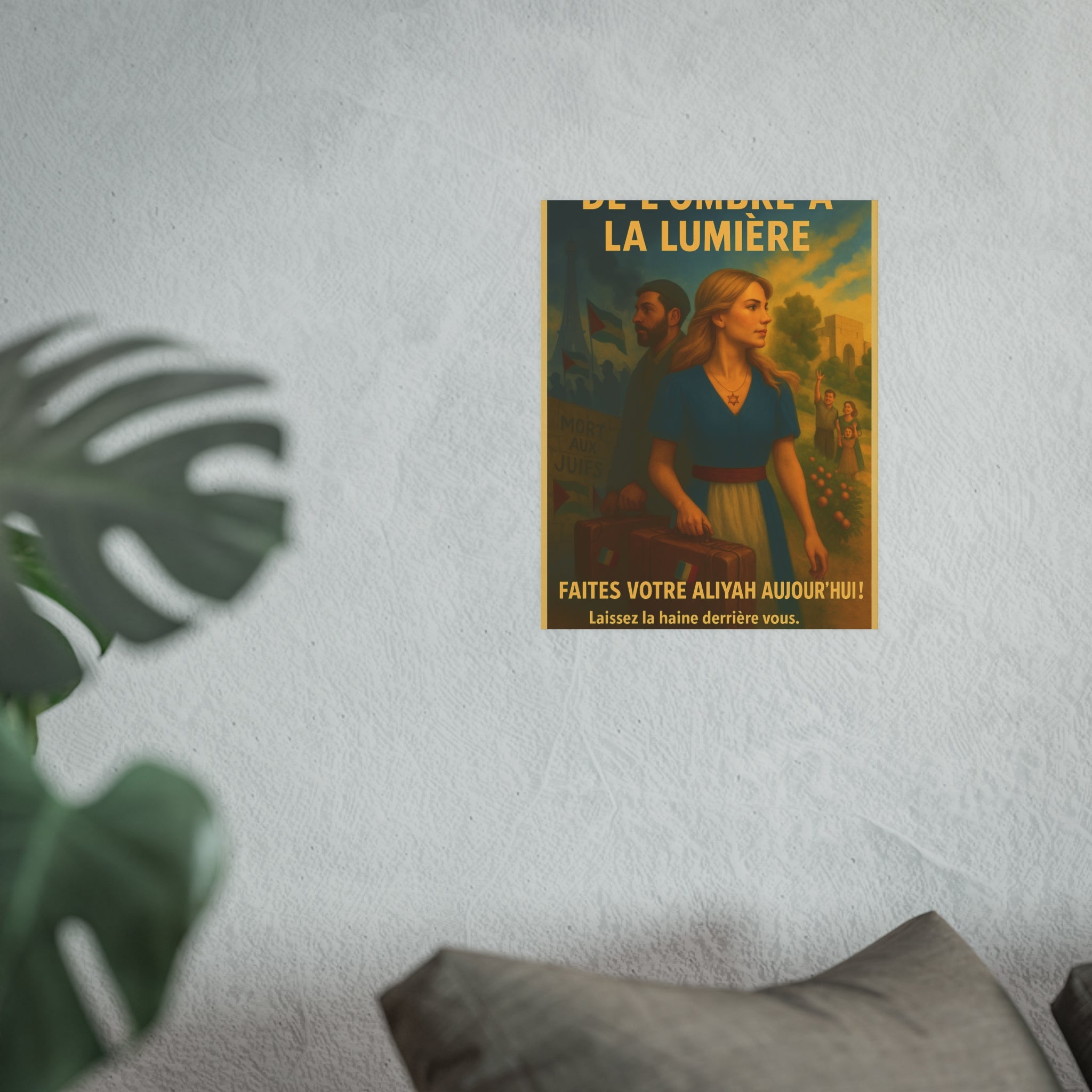 De l’Ombre à la Lumière | French Aliyah to Israel Vintage Poster Satin and Archival Matte Posters