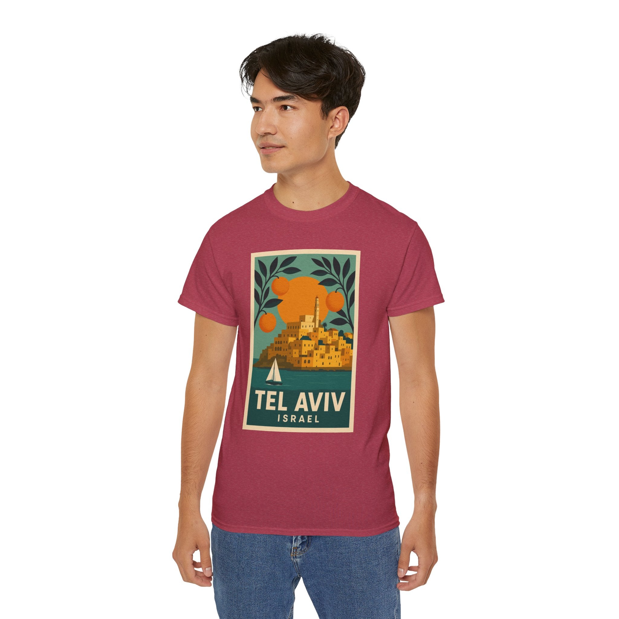 Tel Aviv Israel Vintage Travel Poster Unisex Graphic Unisex Ultra Cotton Tee