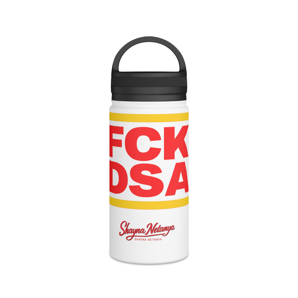 "FCK DSA" Stainless Steel Water Bottle, Handle Lid