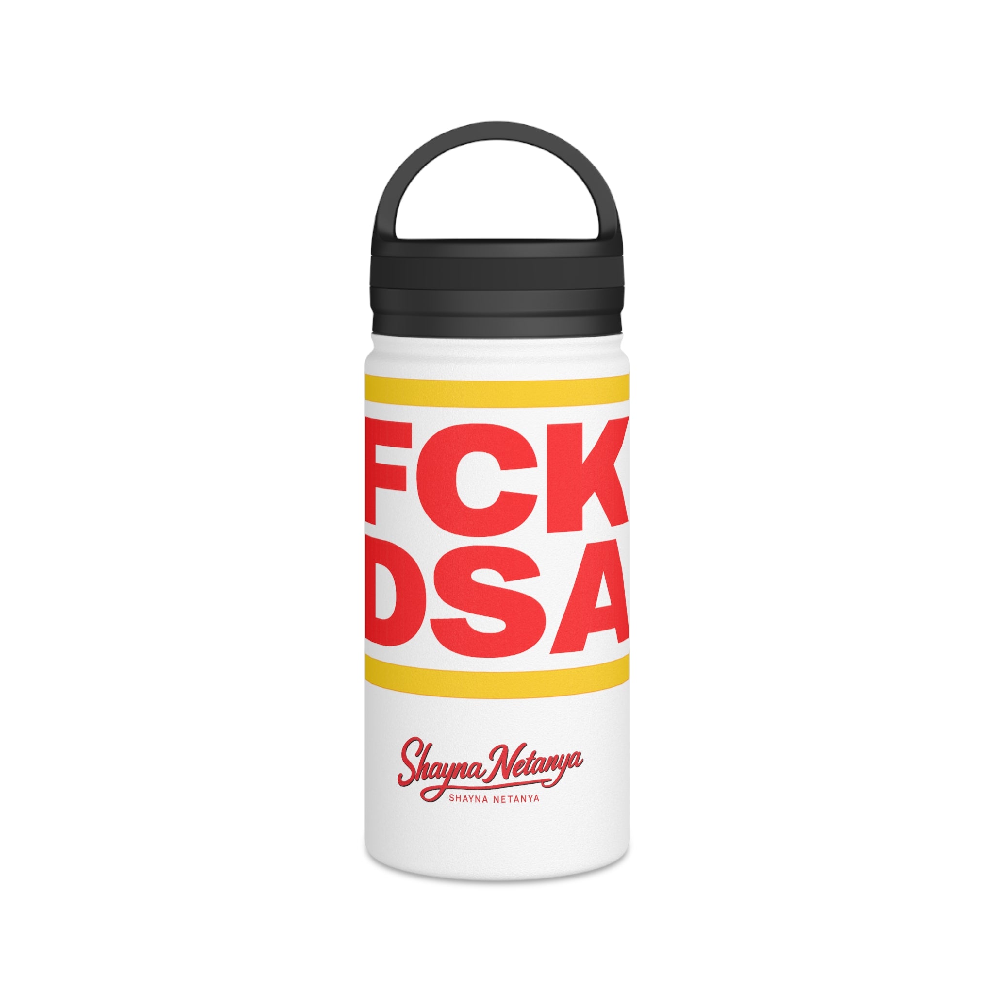 "FCK DSA" Stainless Steel Water Bottle, Handle Lid