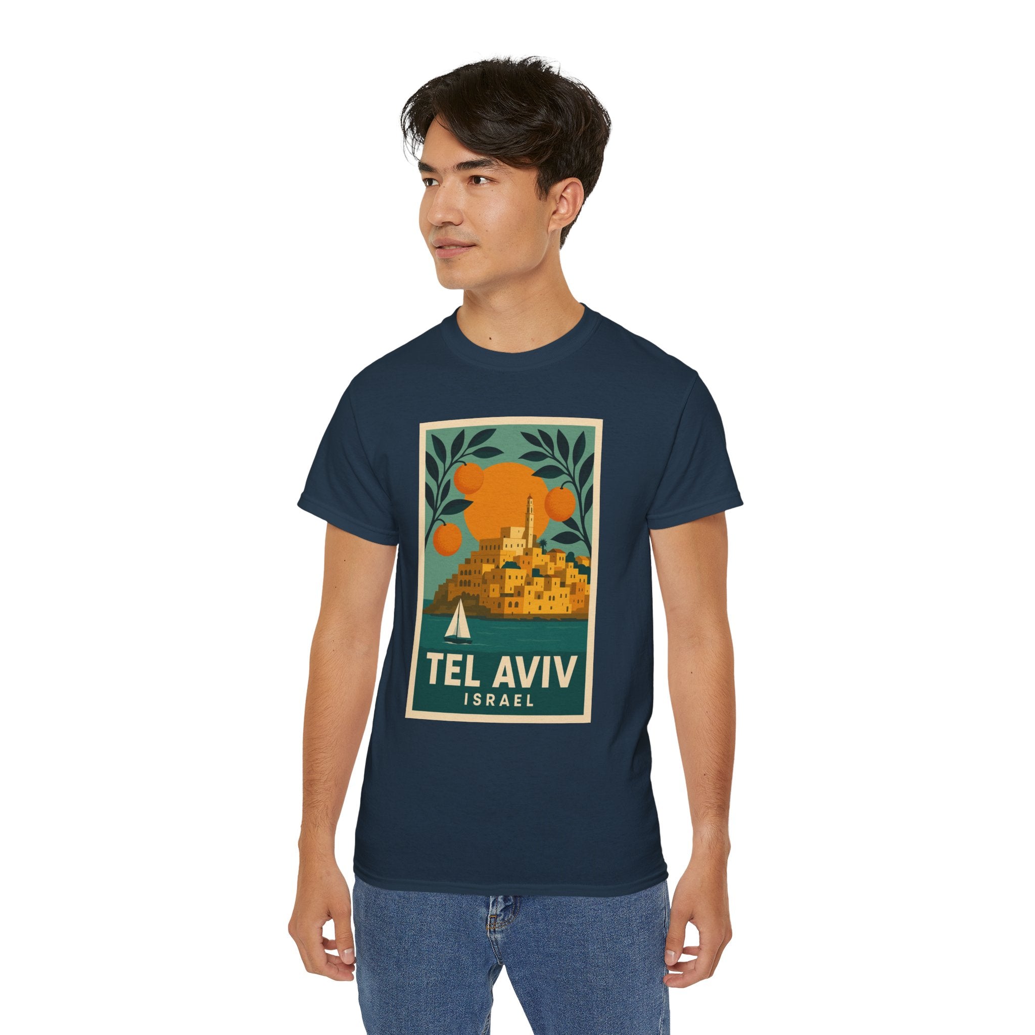 Tel Aviv Israel Vintage Travel Poster Unisex Graphic Unisex Ultra Cotton Tee