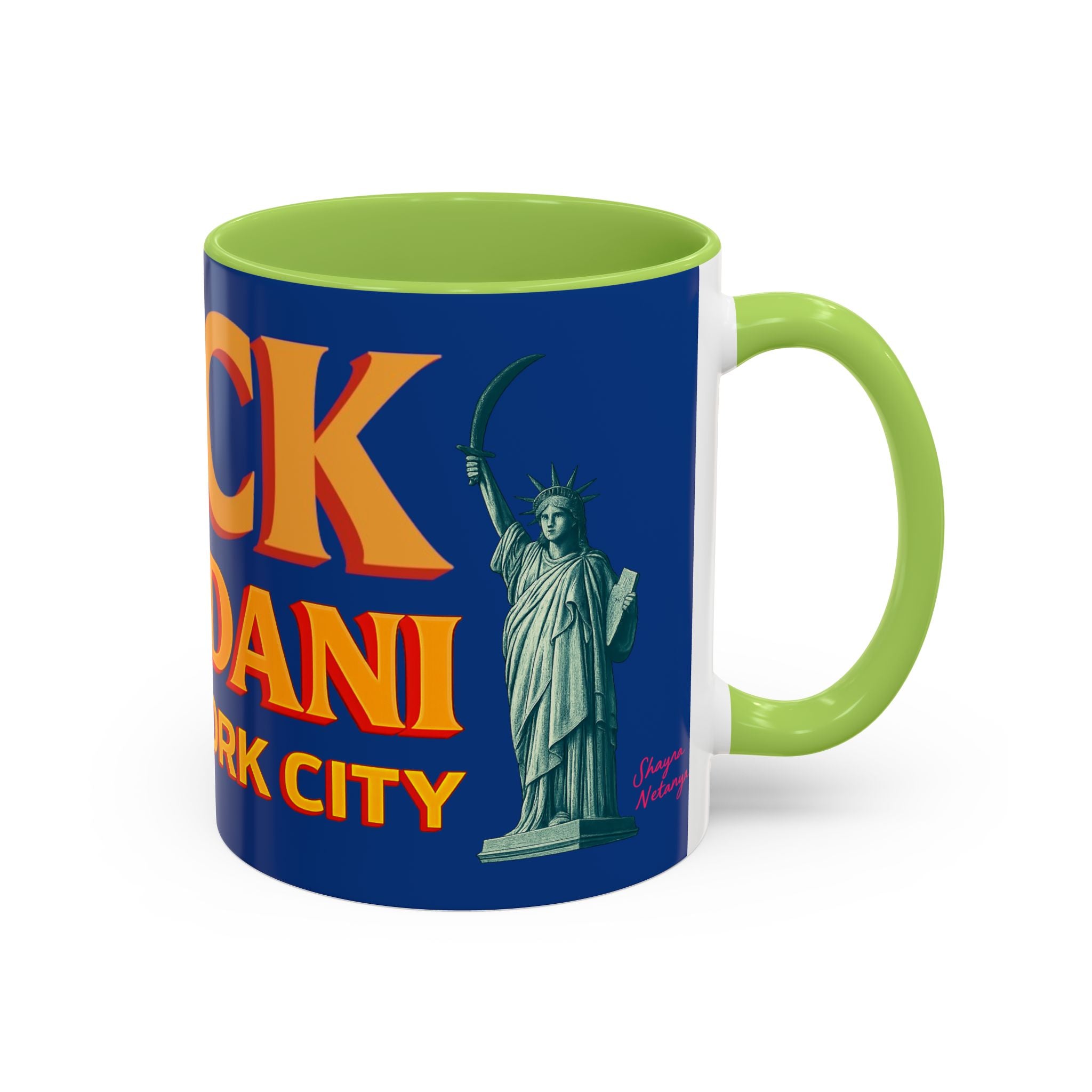 "Fuck Mamdani" Accent Coffee Mug (11, 15oz)