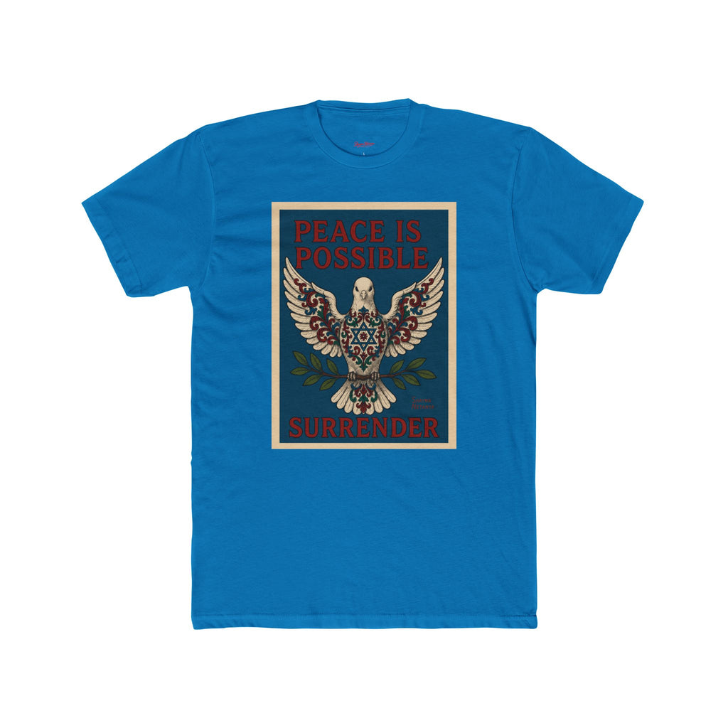 Peace Is Possible. Surrender. Dove of Peace Graphic T-Shirt Mens Cotton Crew Tee