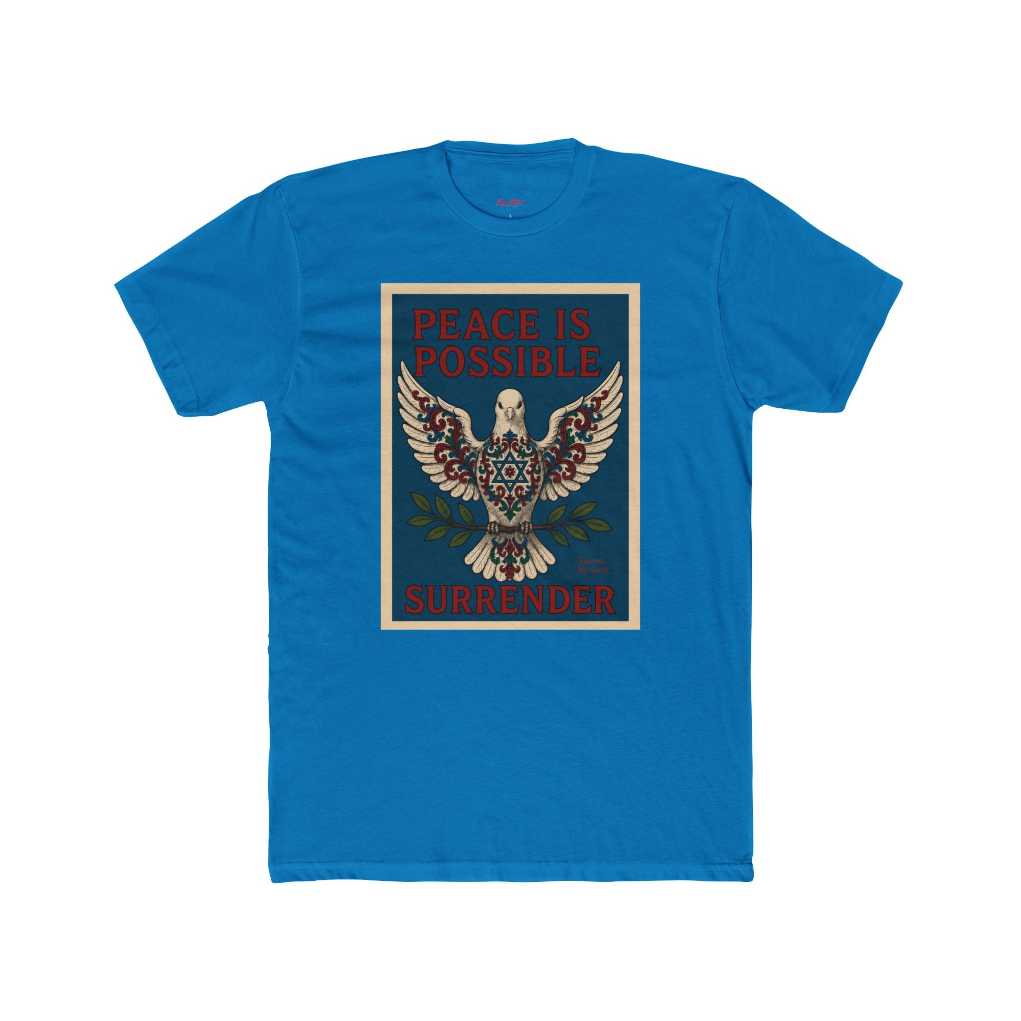 Peace Is Possible. Surrender. Dove of Peace Graphic T-Shirt Mens Cotton Crew Tee