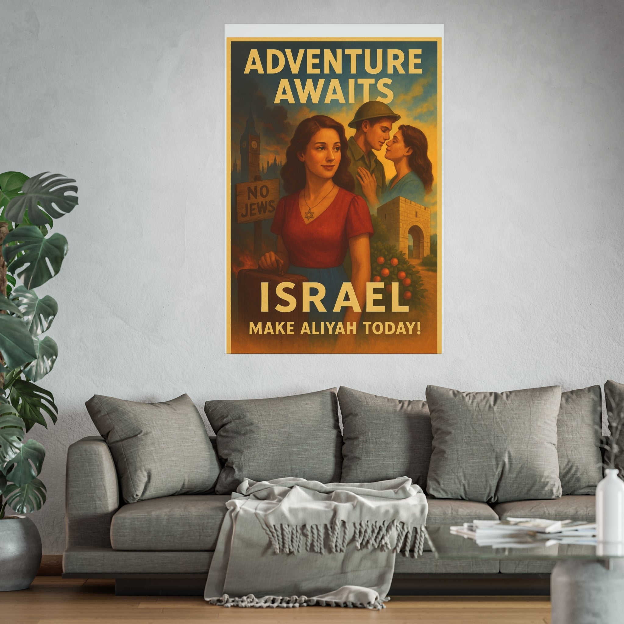 Adventure Awaits: Make Aliyah Today! Vintage Israel Poster Satin and Archival Matte Posters