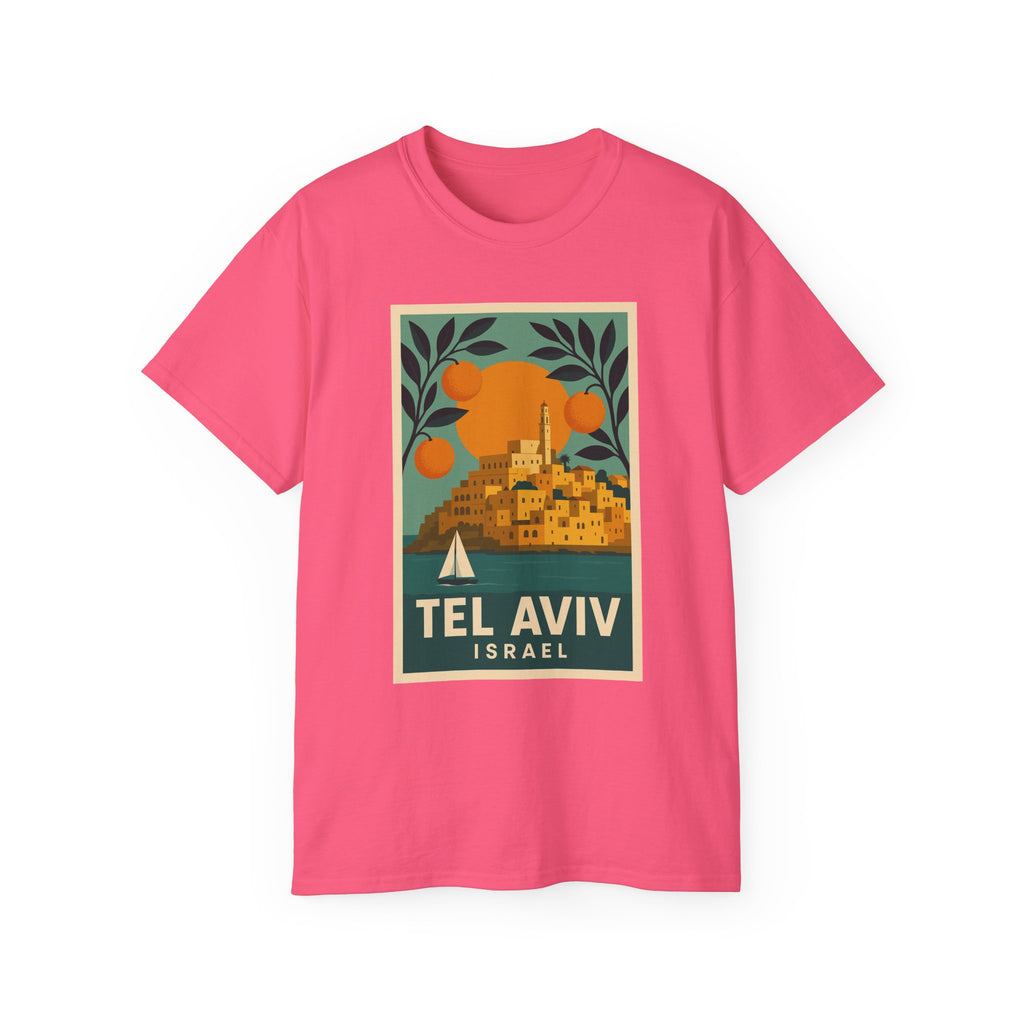 Tel Aviv Israel Vintage Travel Poster Unisex Graphic Unisex Ultra Cotton Tee