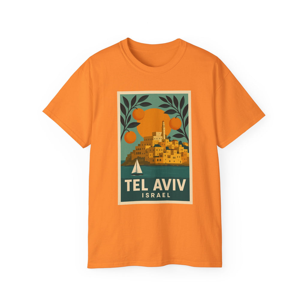 Tel Aviv Israel Vintage Travel Poster Unisex Graphic Unisex Ultra Cotton Tee