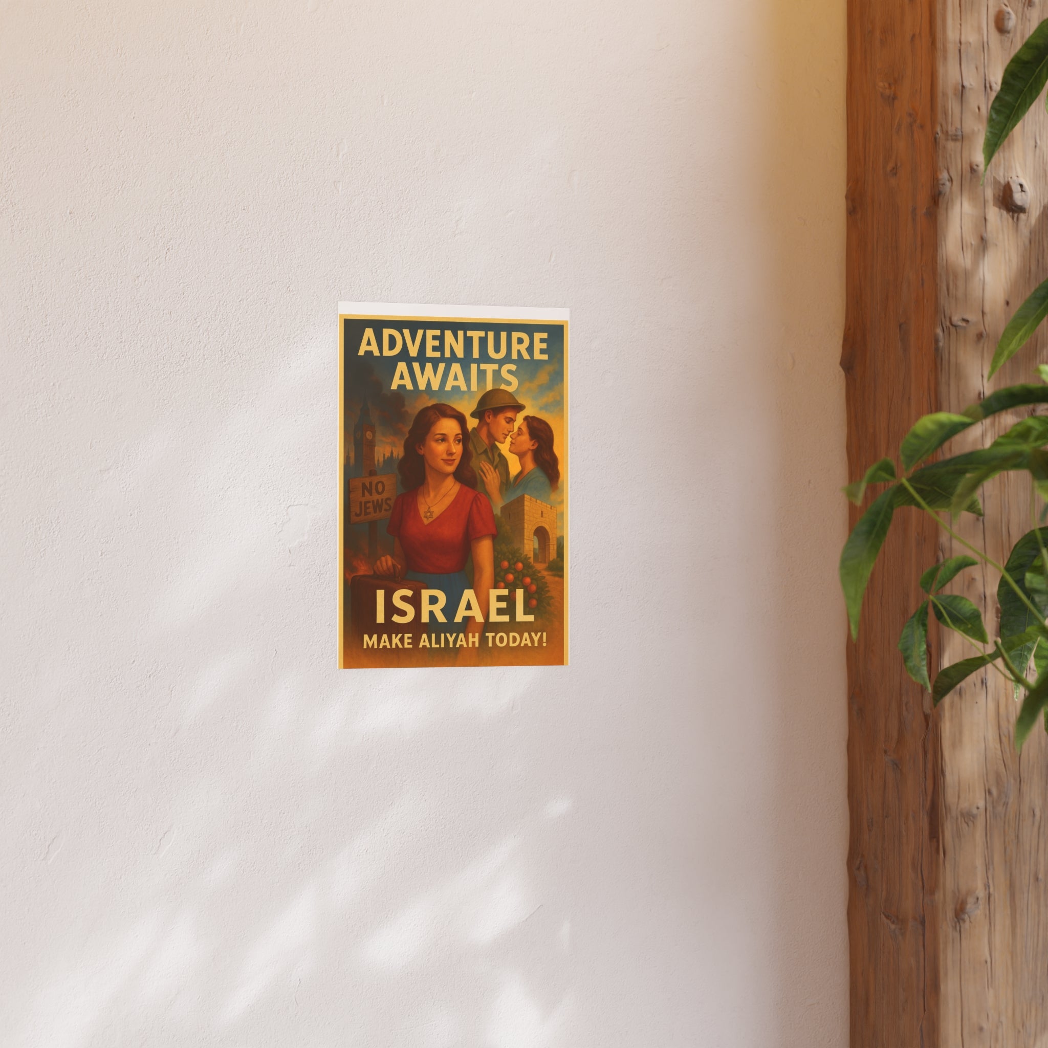Adventure Awaits: Make Aliyah Today! Vintage Israel Poster Satin and Archival Matte Posters