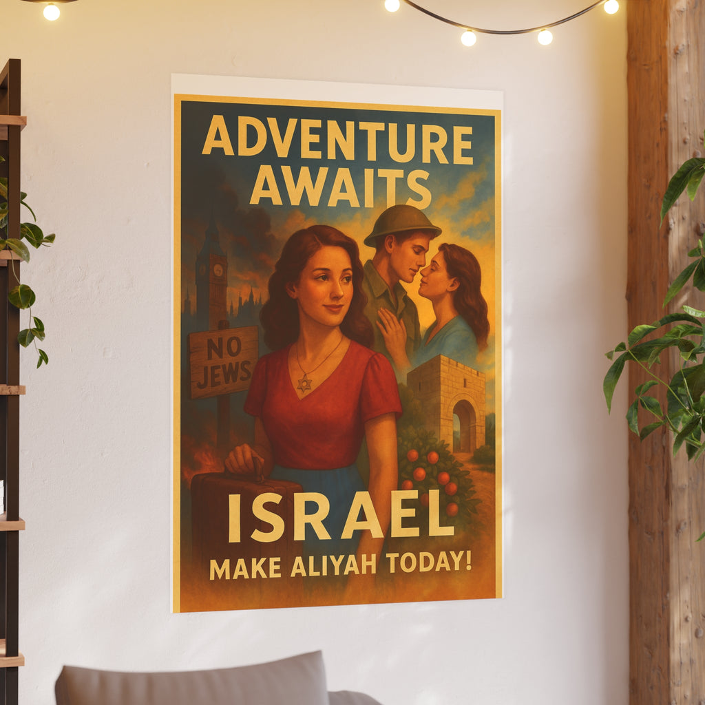 Adventure Awaits: Make Aliyah Today! Vintage Israel Poster Satin and Archival Matte Posters