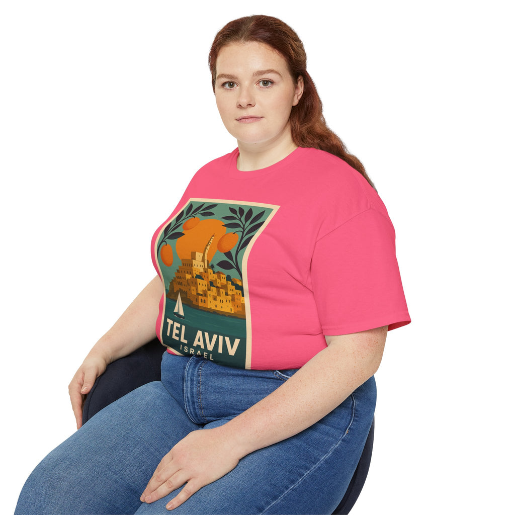 Tel Aviv Israel Vintage Travel Poster Unisex Graphic Unisex Ultra Cotton Tee