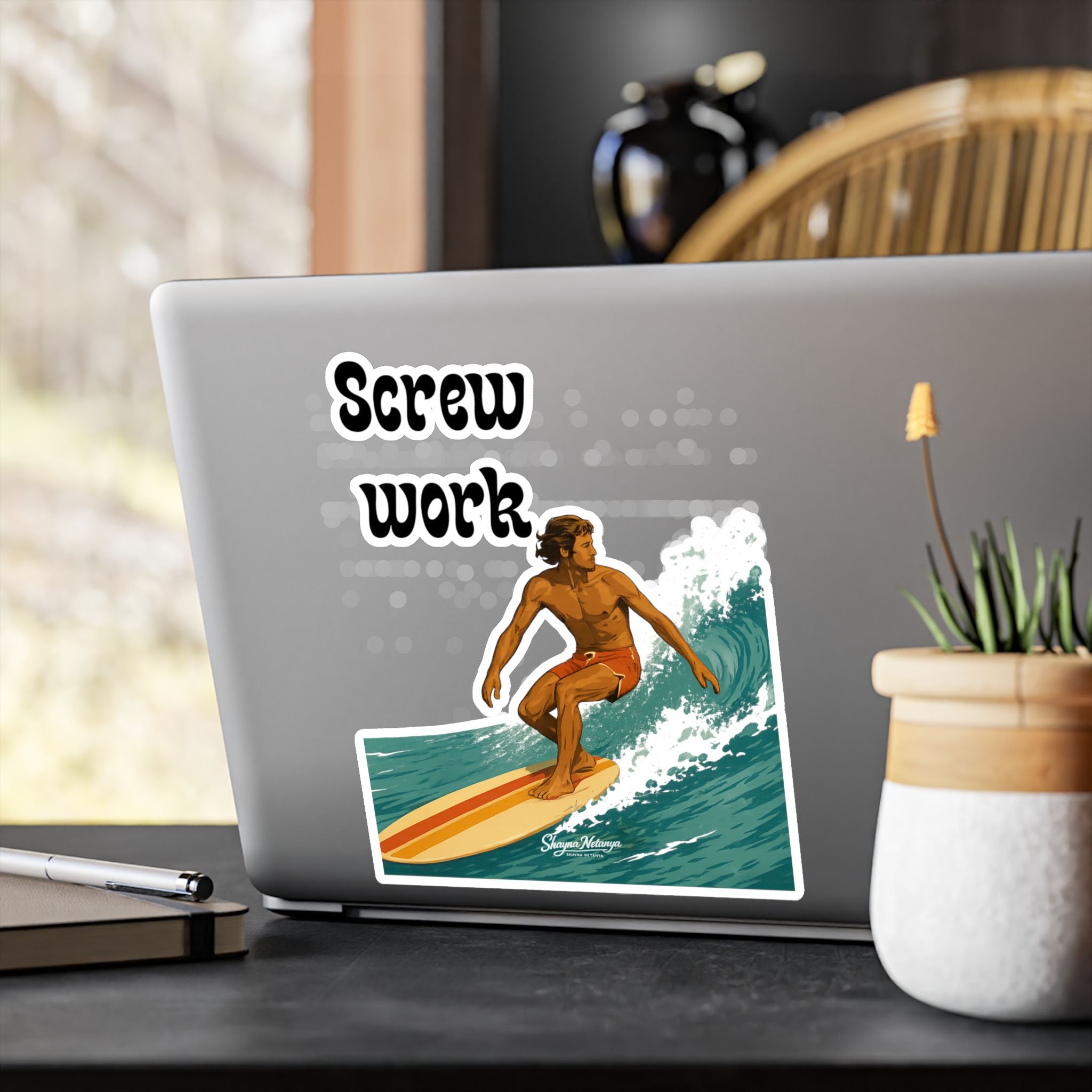 Screw Work Retro Surfer Kiss-Cut Vinyl Decals