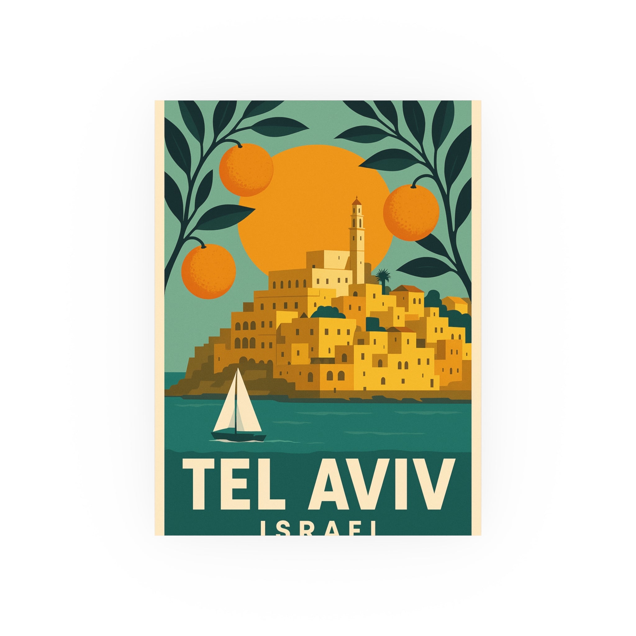 Tel Aviv Israel Vintage Travel Poster Satin and Archival Matte Posters