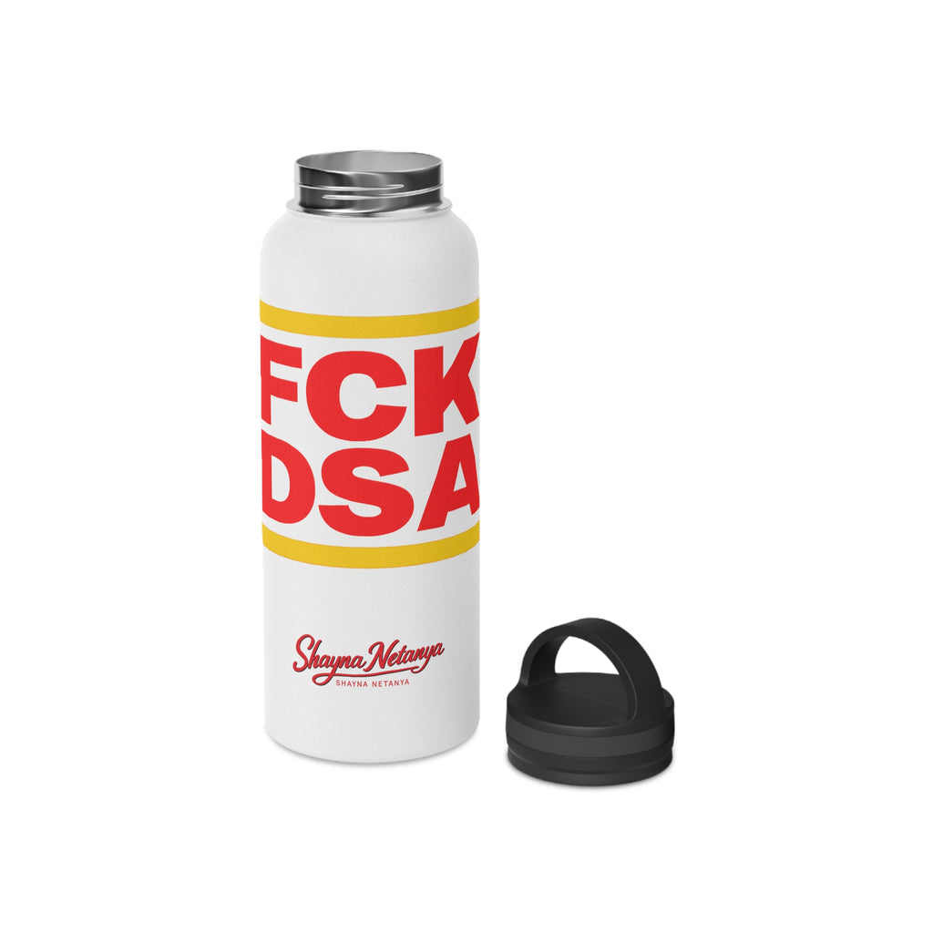 "FCK DSA" Stainless Steel Water Bottle, Handle Lid