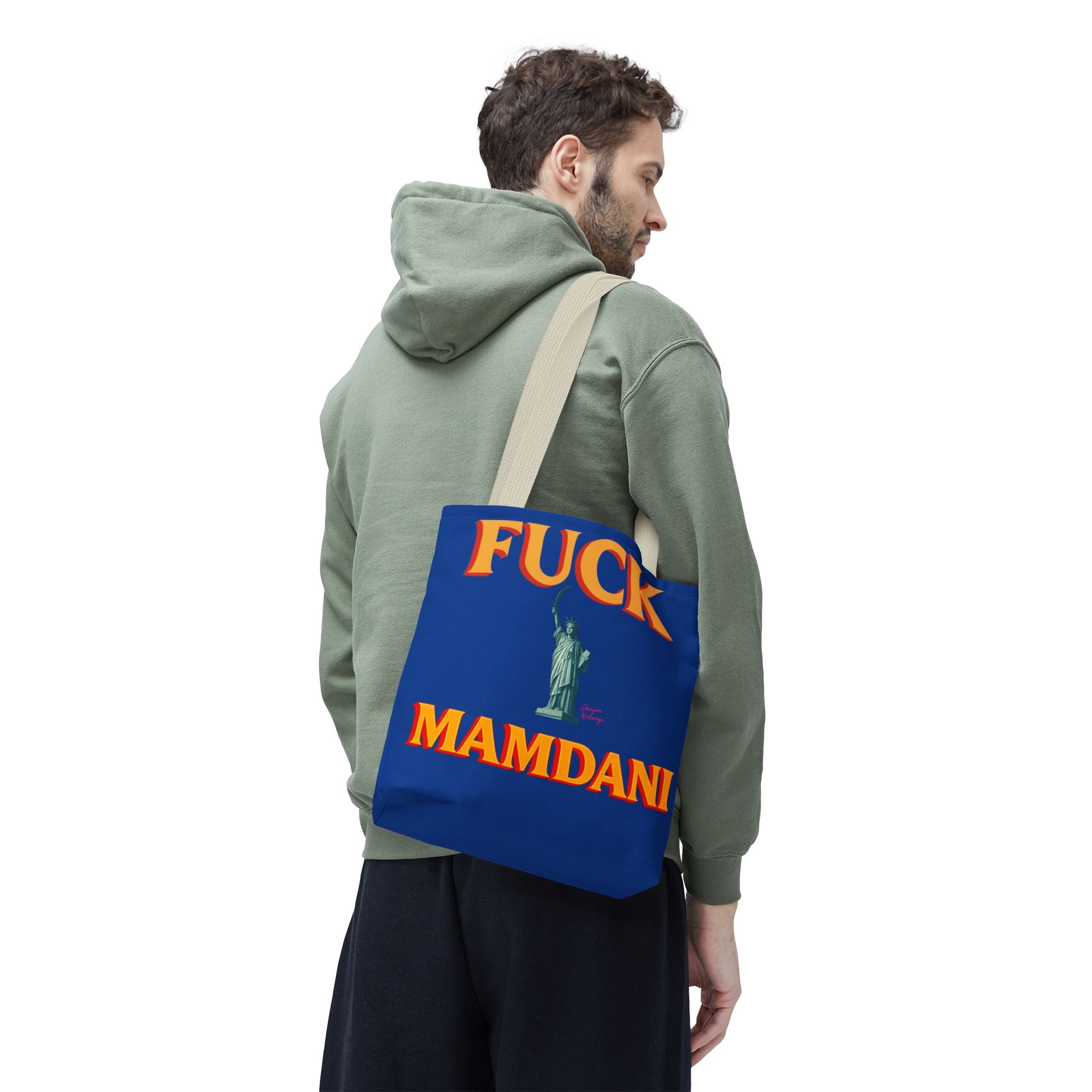 "Fuck Mamdani" Tote Bag (AOP)