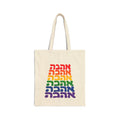 Ahava Rainbow Hebrew Love Cotton Canvas Tote Bag