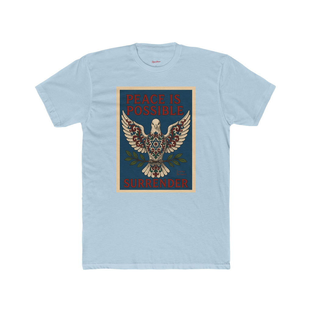 Peace Is Possible. Surrender. Dove of Peace Graphic T-Shirt Mens Cotton Crew Tee