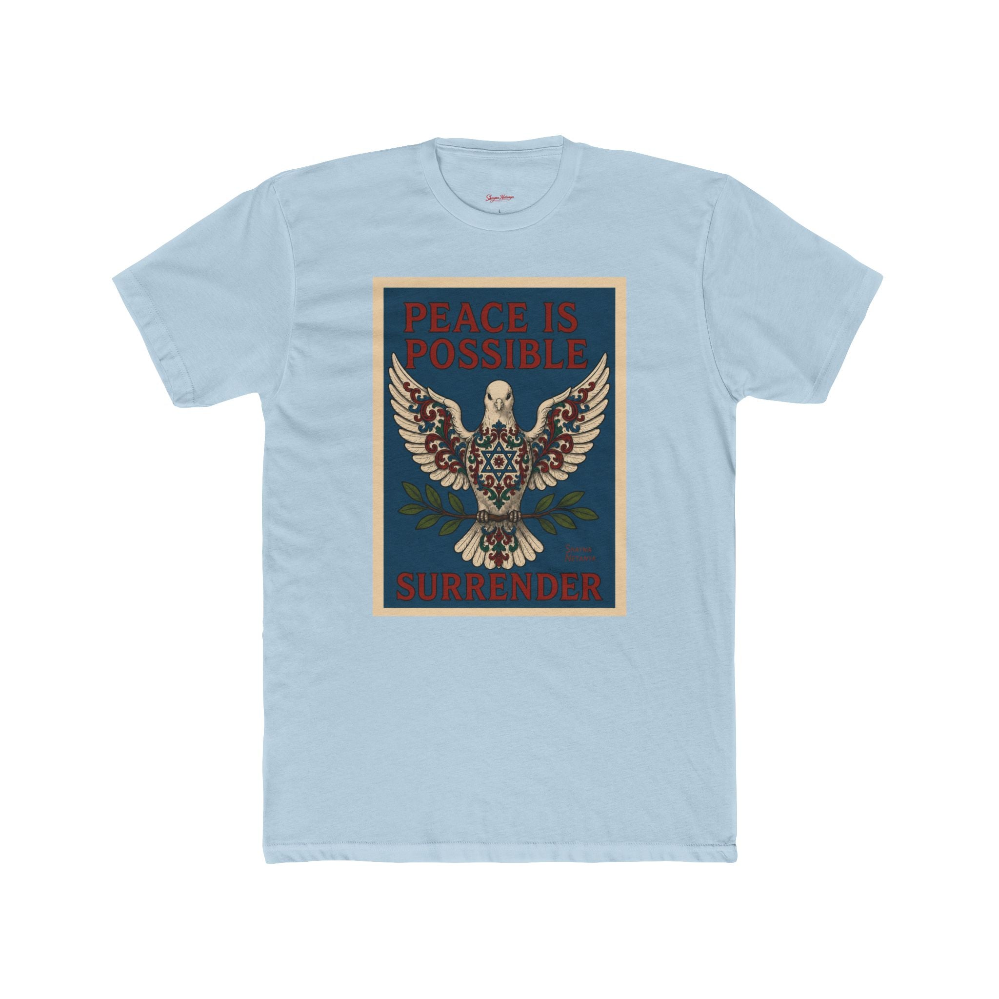 Peace Is Possible. Surrender. Dove of Peace Graphic T-Shirt Mens Cotton Crew Tee