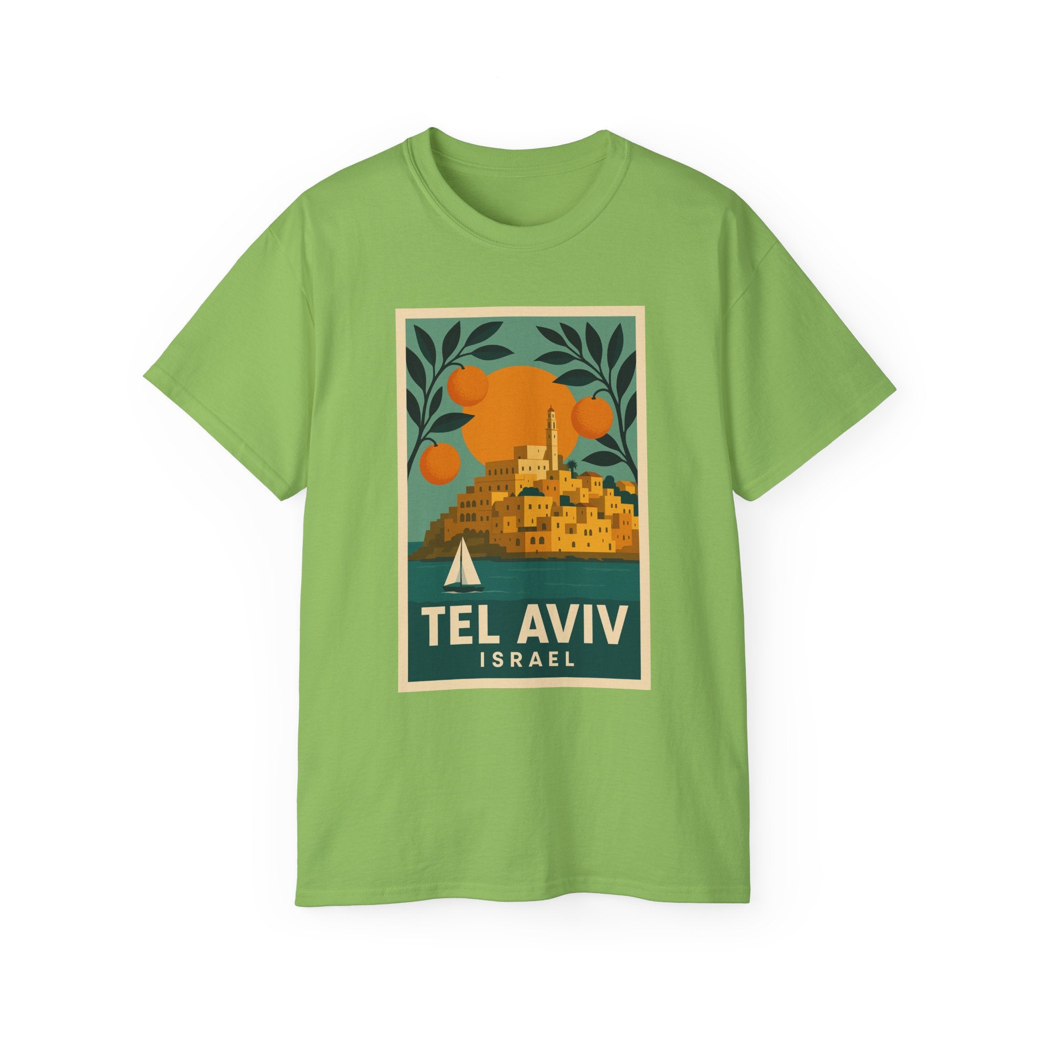 Tel Aviv Israel Vintage Travel Poster Unisex Graphic Unisex Ultra Cotton Tee