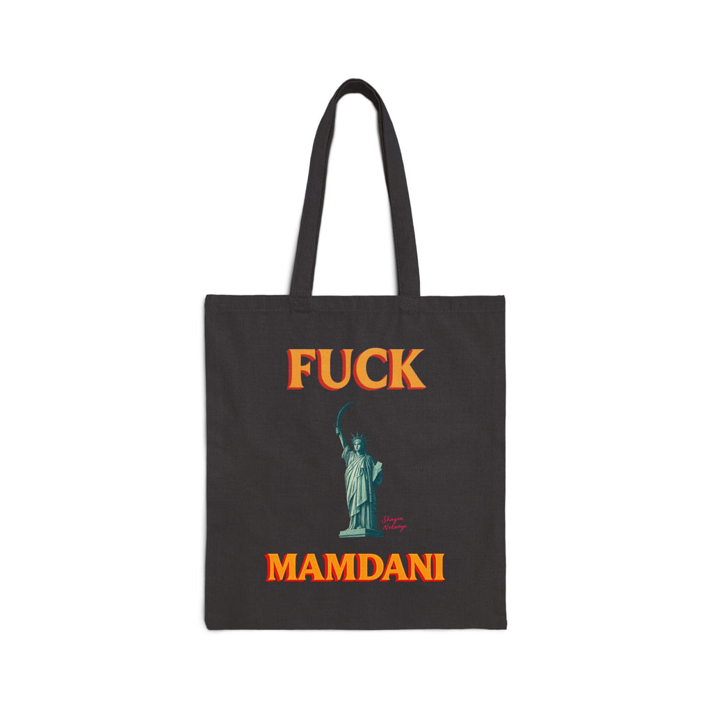 "Fuck Mamdani" Cotton Canvas Tote Bag