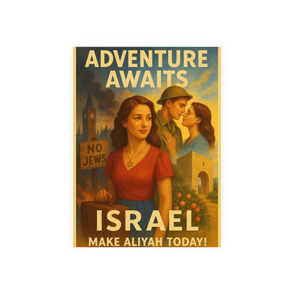 Adventure Awaits: Make Aliyah Today! Vintage Israel Poster Satin and Archival Matte Posters