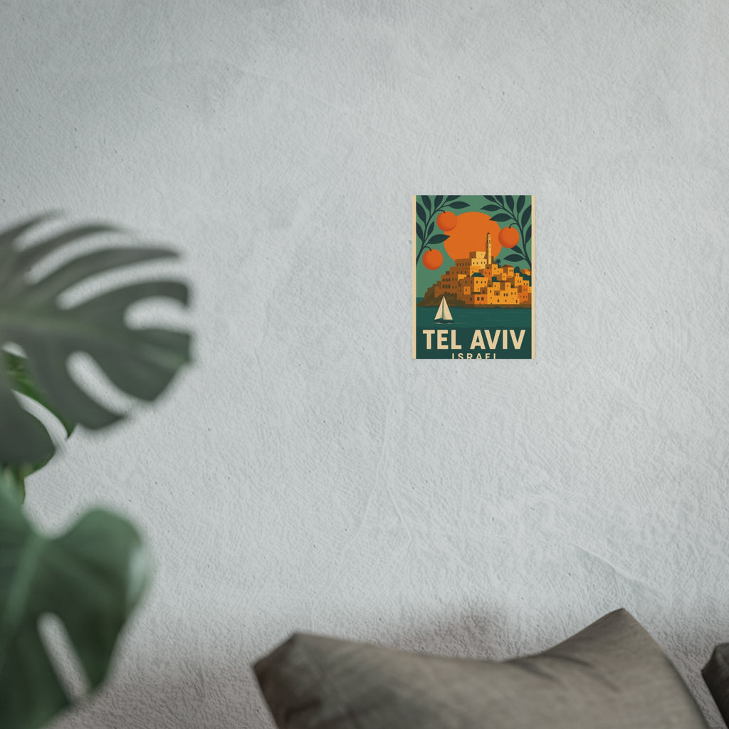 Tel Aviv Israel Vintage Travel Poster Satin and Archival Matte Posters