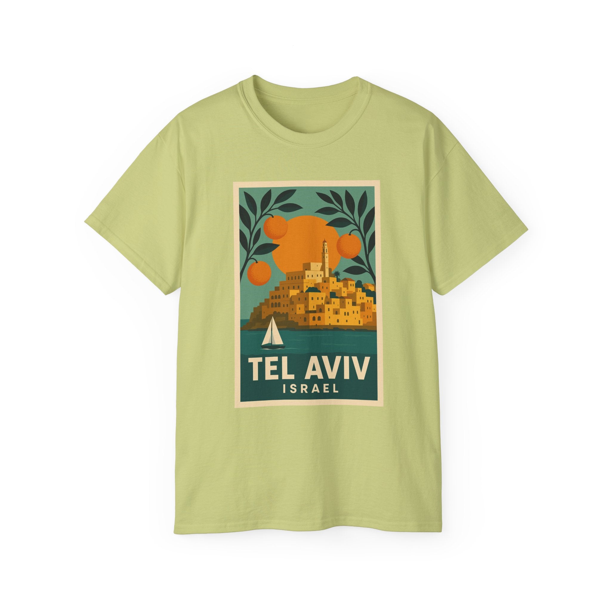 Tel Aviv Israel Vintage Travel Poster Unisex Graphic Unisex Ultra Cotton Tee