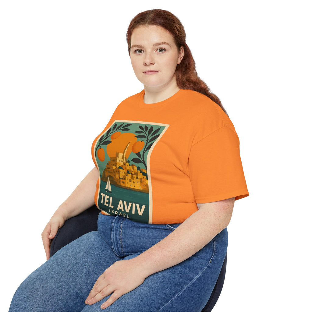 Tel Aviv Israel Vintage Travel Poster Unisex Graphic Unisex Ultra Cotton Tee
