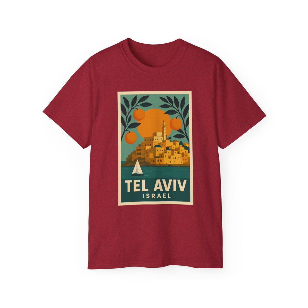 Tel Aviv Israel Vintage Travel Poster Unisex Graphic Unisex Ultra Cotton Tee