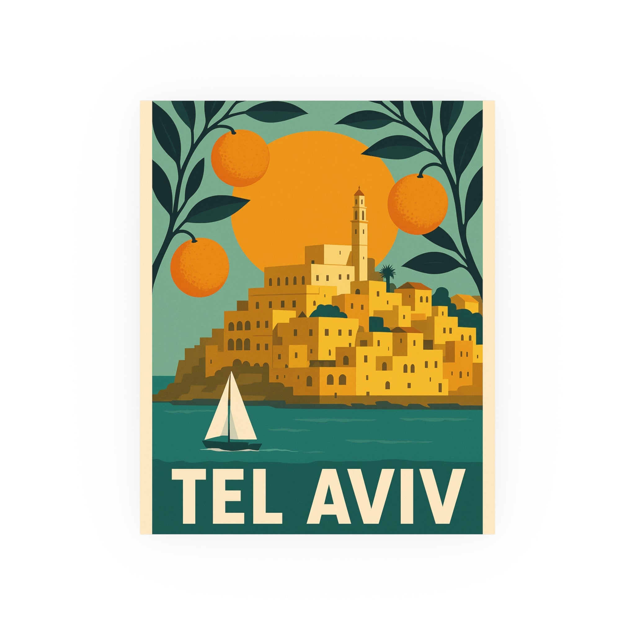 Tel Aviv Israel Vintage Travel Poster Satin and Archival Matte Posters