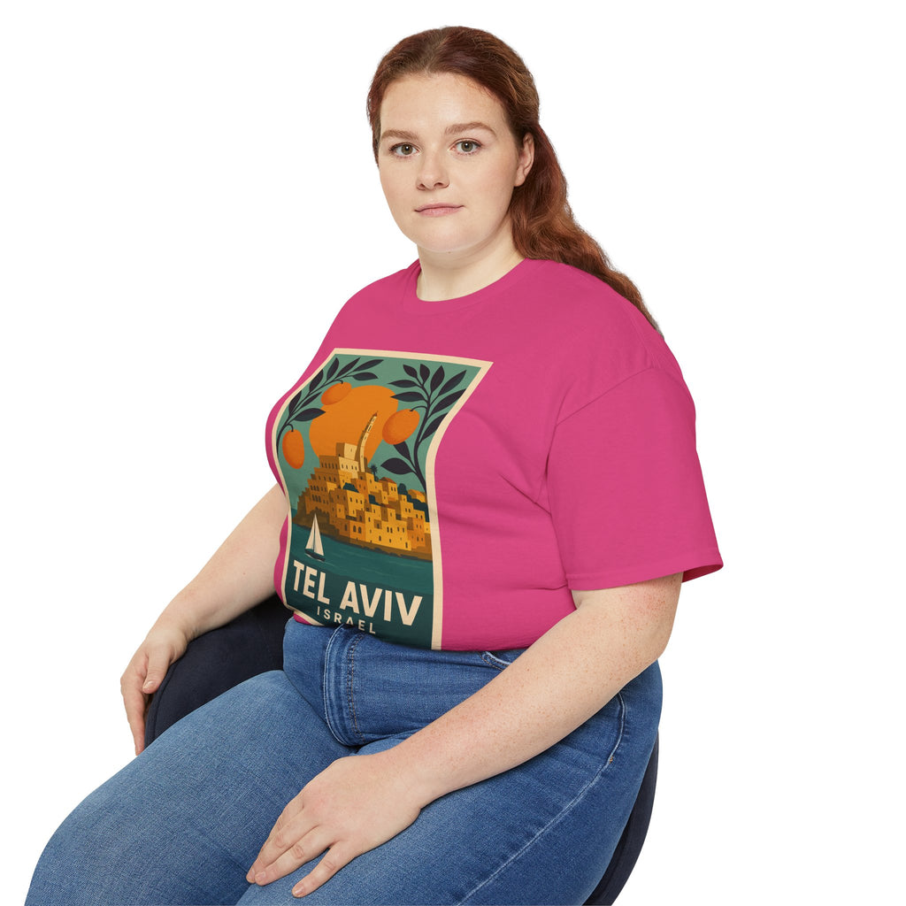 Tel Aviv Israel Vintage Travel Poster Unisex Graphic Unisex Ultra Cotton Tee