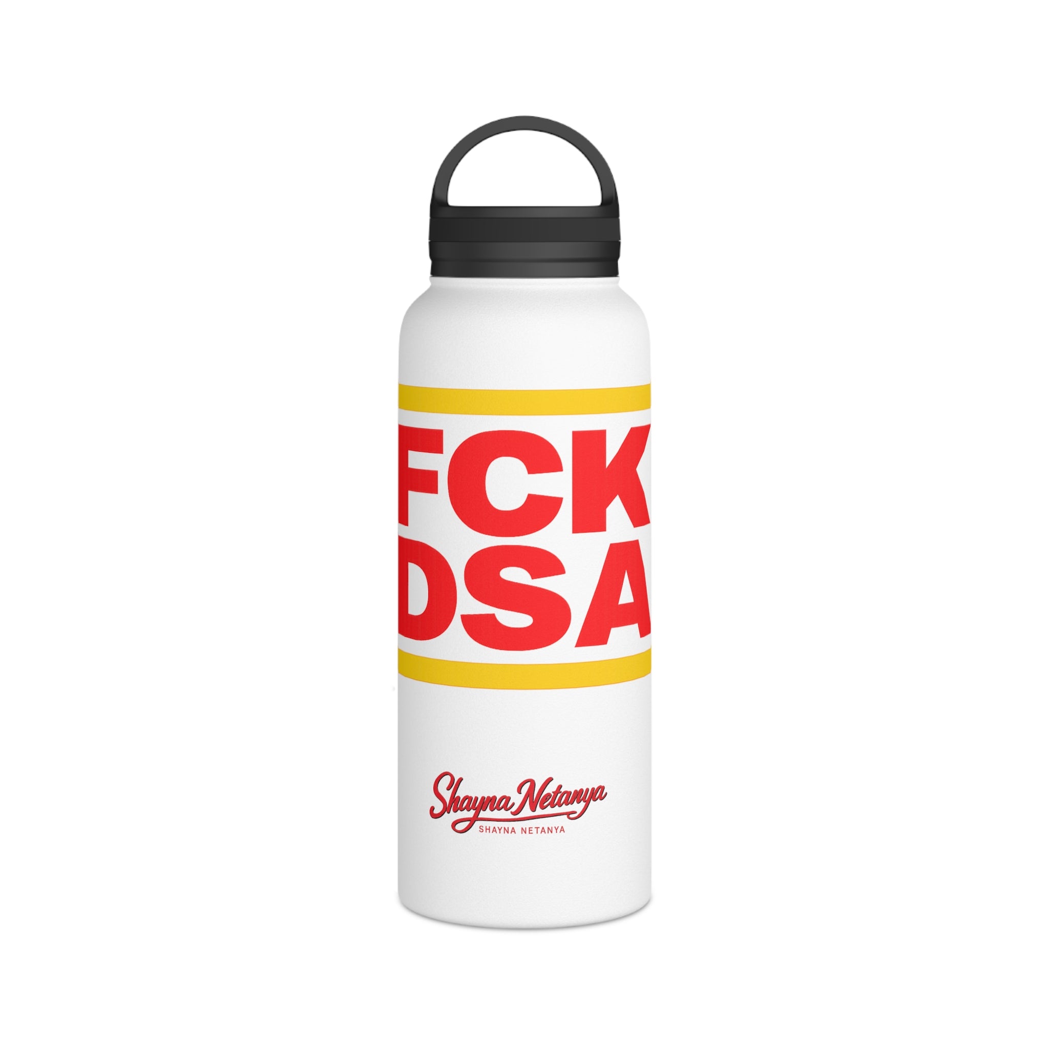 "FCK DSA" Stainless Steel Water Bottle, Handle Lid