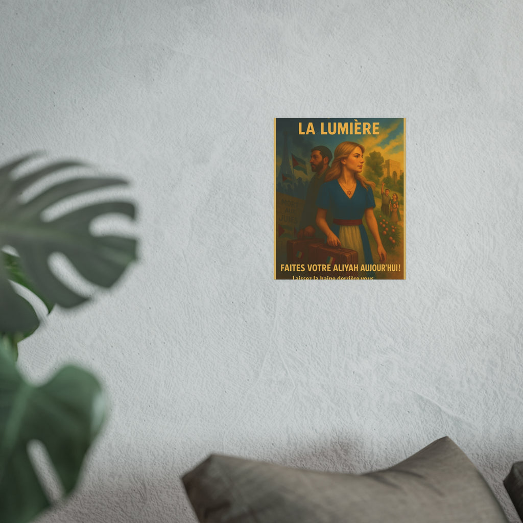 De l’Ombre à la Lumière | French Aliyah to Israel Vintage Poster Satin and Archival Matte Posters