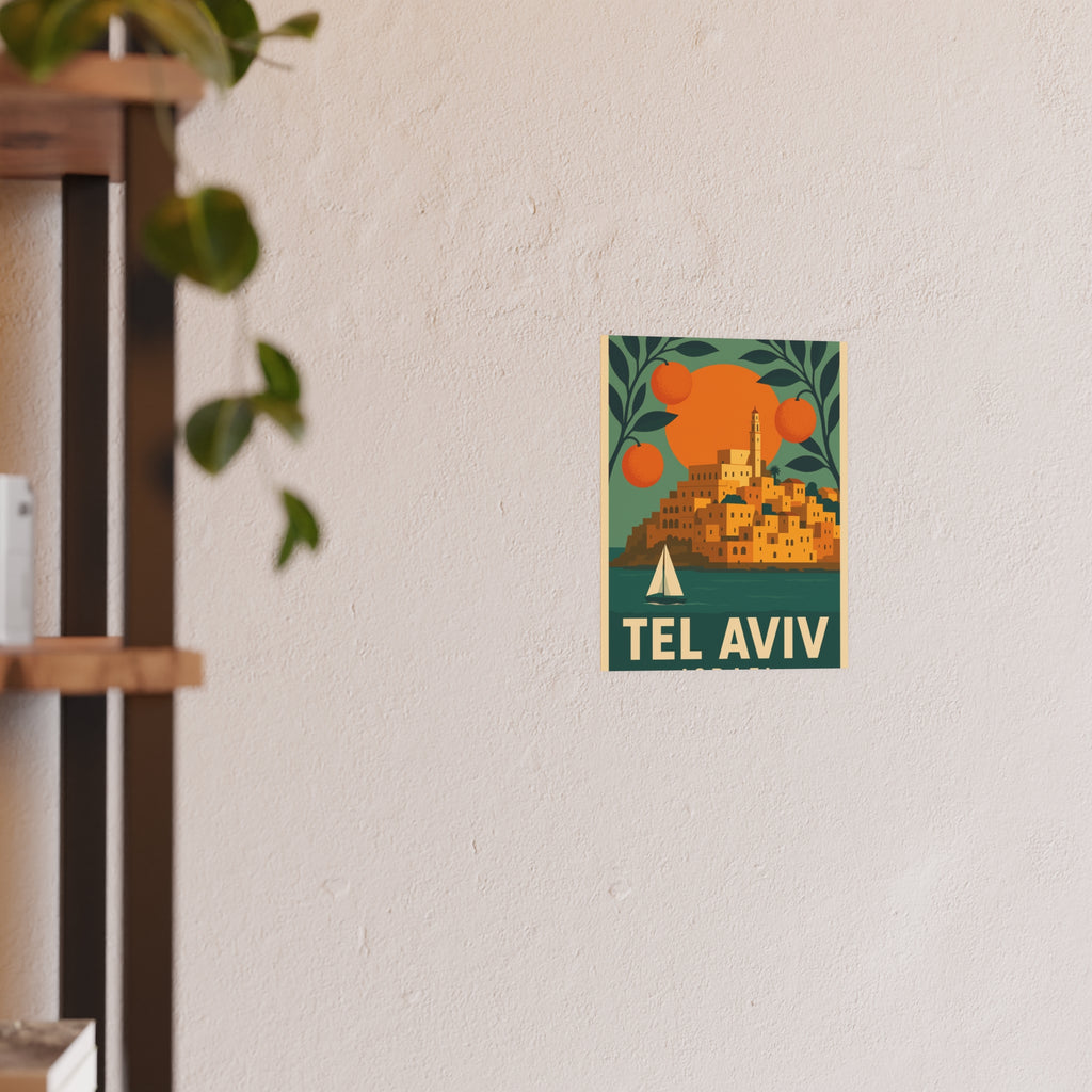 Tel Aviv Israel Vintage Travel Poster Satin and Archival Matte Posters