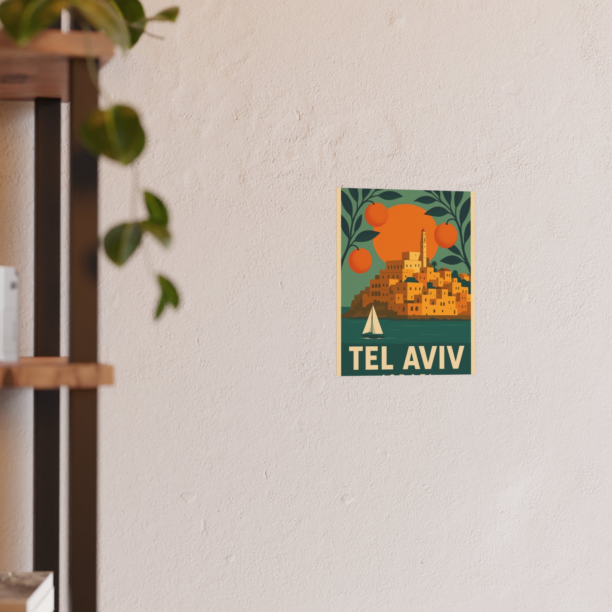 Tel Aviv Israel Vintage Travel Poster Satin and Archival Matte Posters