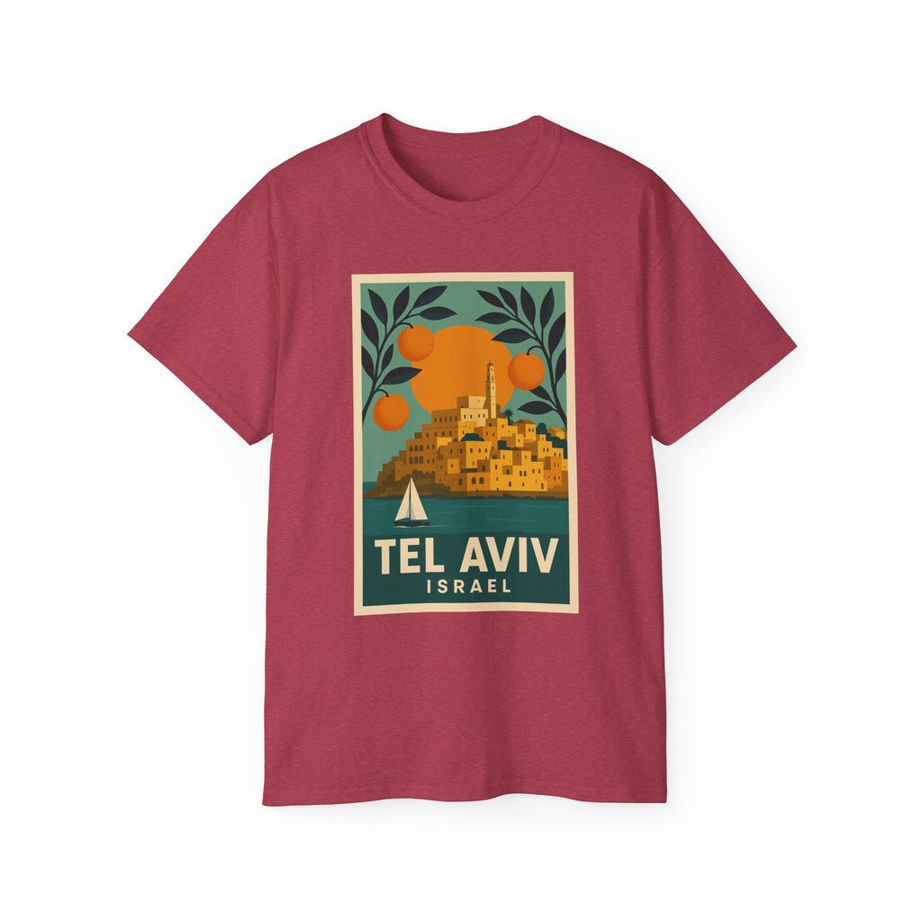 Tel Aviv Israel Vintage Travel Poster Unisex Graphic Unisex Ultra Cotton Tee
