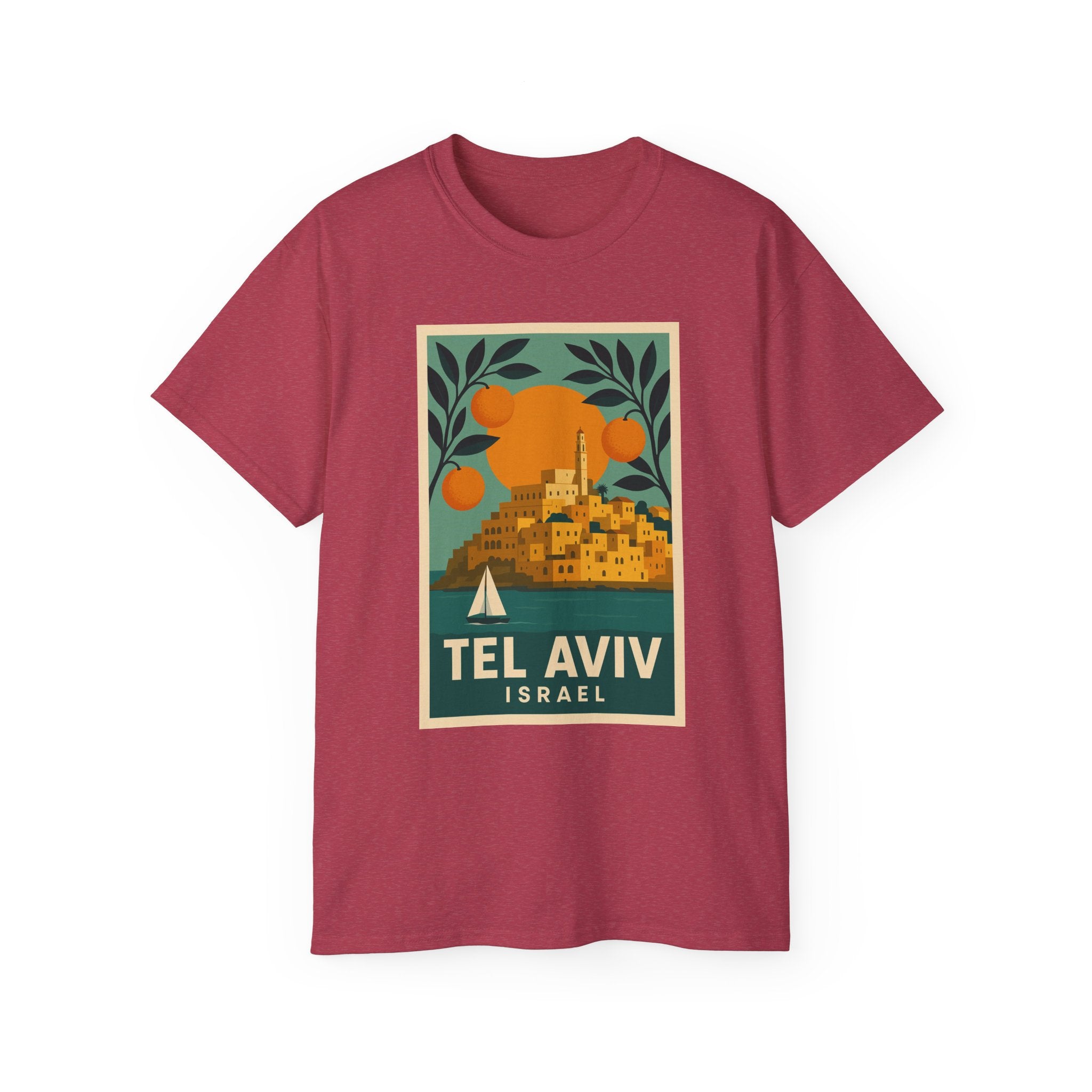 Tel Aviv Israel Vintage Travel Poster Unisex Graphic Unisex Ultra Cotton Tee