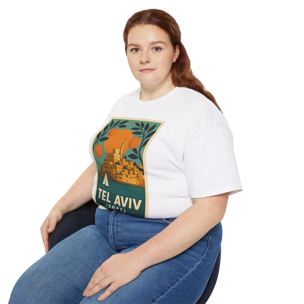 Tel Aviv Israel Vintage Travel Poster Unisex Graphic Unisex Ultra Cotton Tee