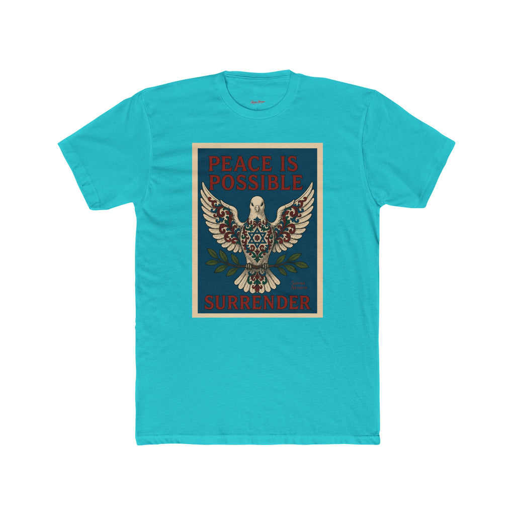 Peace Is Possible. Surrender. Dove of Peace Graphic T-Shirt Mens Cotton Crew Tee