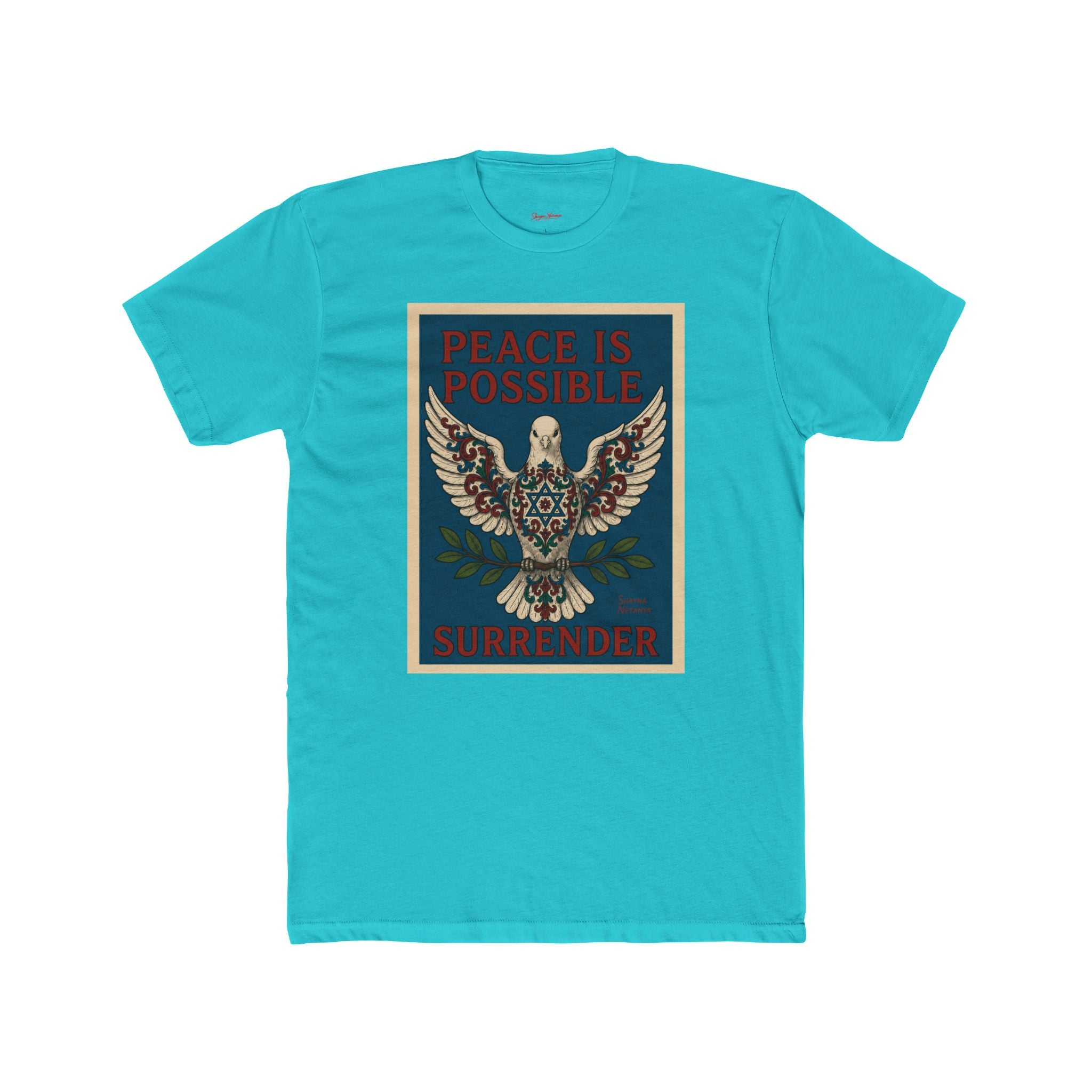 Peace Is Possible. Surrender. Dove of Peace Graphic T-Shirt Mens Cotton Crew Tee