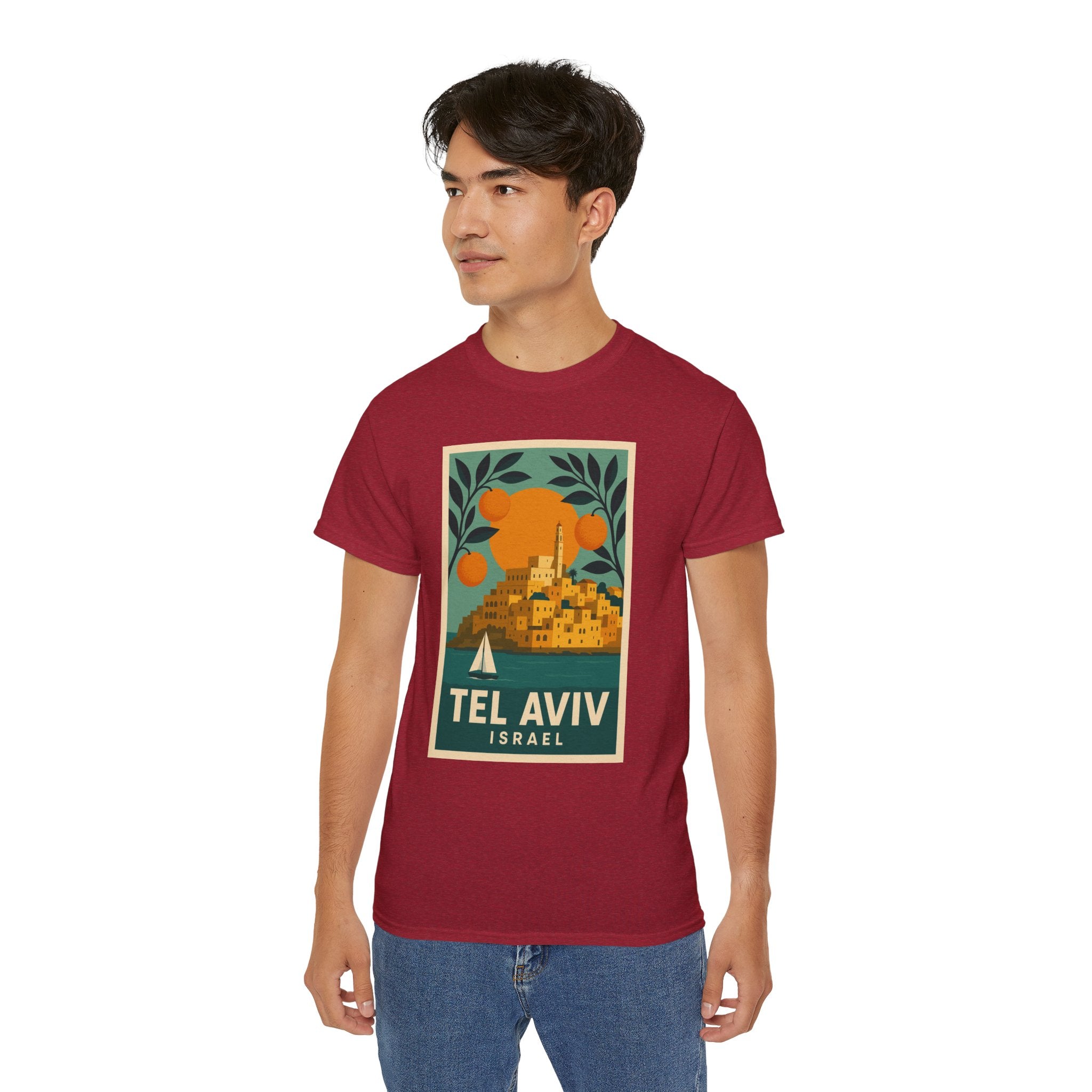 Tel Aviv Israel Vintage Travel Poster Unisex Graphic Unisex Ultra Cotton Tee